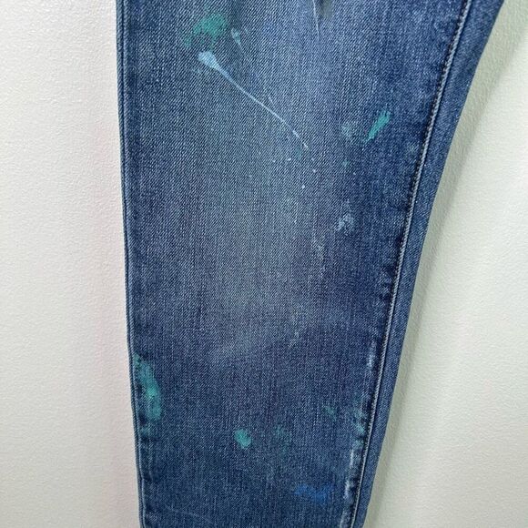 Polo Ralph Lauren Paint Splatter Jeans Women’s 28 Distressed Repair Slim Denim - Picture 4 of 16
